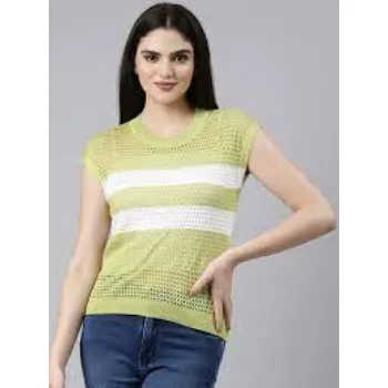 Green Self Pattern Top
